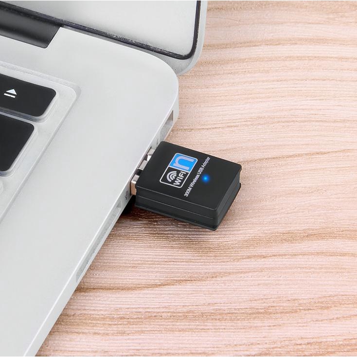 USB wifi, USB thu sóng wifi tốc độ cao 300mbps  dành cho PC và laptop (Không râu) Card mạng không dây thu