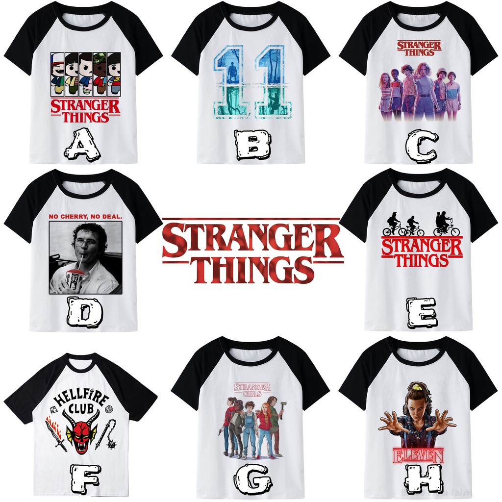 Áo Thun 100% Cotton Tay Ngắn In Chữ Stranger Things Thời Trang 2022