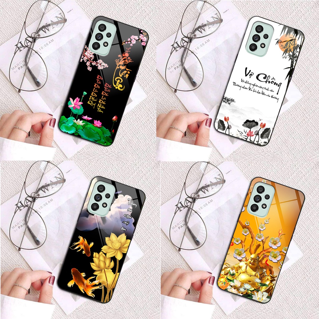 Ốp lưng KÍNH  Samsung A13 4G /A23 5G/A32 4G / A32 5G  / A52S/A52 in hình 3D TÀI LỘC-VỢ CHỒNG-TÂM AN -MÃ ĐÁO