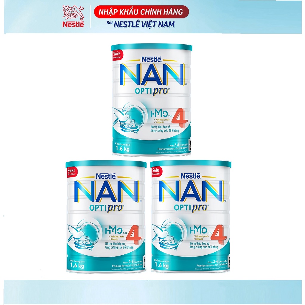 Combo 3 Hộp Sữa Nan Optipro Số 4 1.6kg (Date t12/2024)