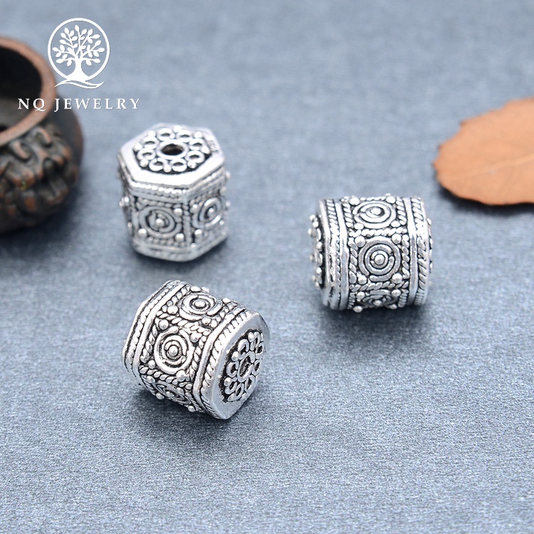 Charm chặn hạt đa giác hoa văn - NQ Jewelry