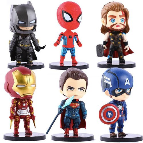 Mô hình trang trí cho pc - bộ iron man bản tiêu chuẩn bằng KIM LOẠI XỊN và bộ 6 siêu anh hùng avengers