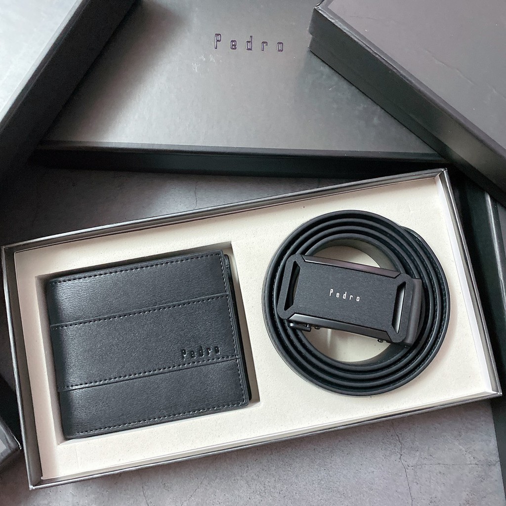Set nịt ví nam pedro da thật fullbox snv v242