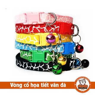 Vòng cổ cho chó mèo dưới 8kg 1cm họa tiết vân đá