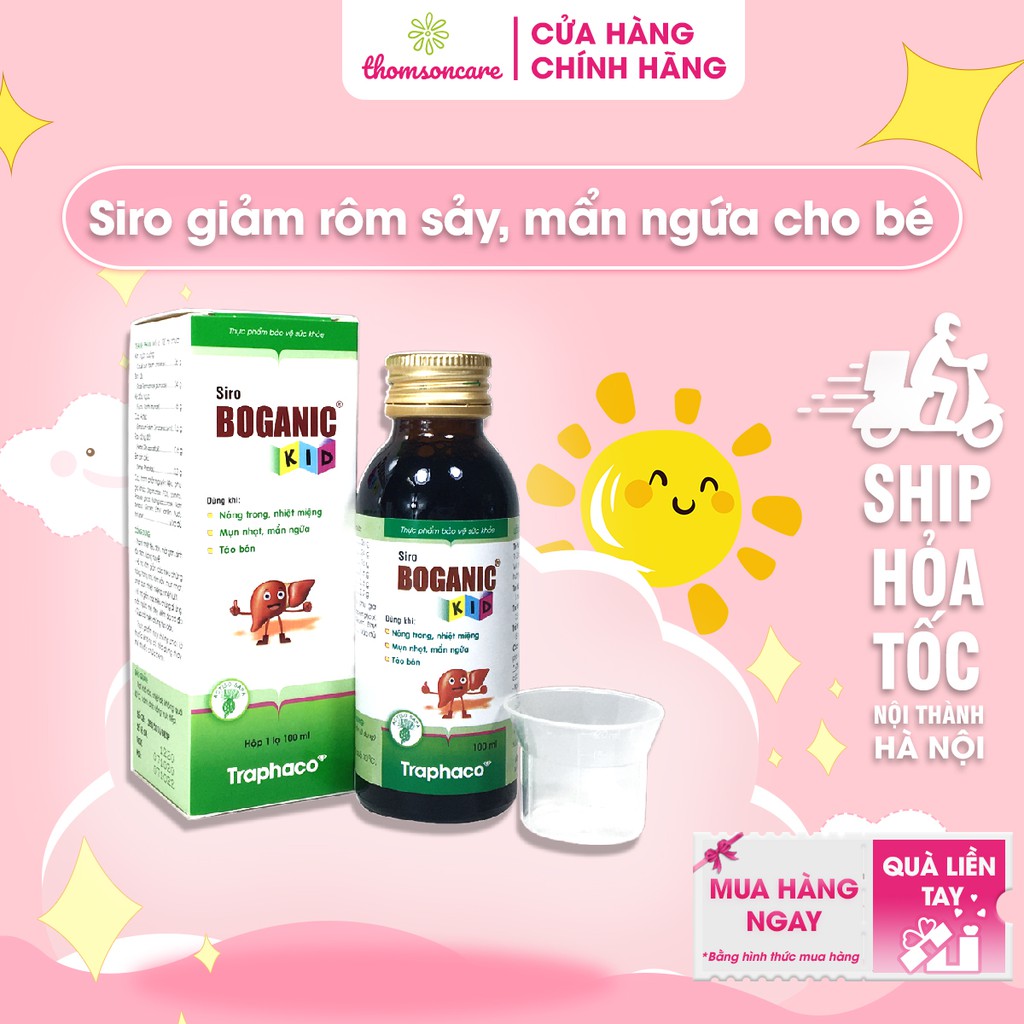 Siro Boganic KId - Giúp trẻ mát gan, giải độc, thanh nhiệt cơ thể - Chai 100ml