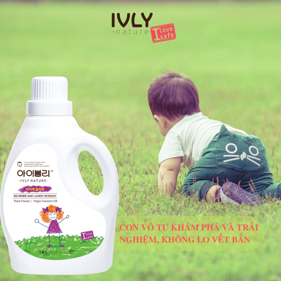 Nước giặt quần áo hữu cơ IVLY NATURE hương hoa Tiare dung tích 1800ml nhập khẩu Hàn Quốc ivly005