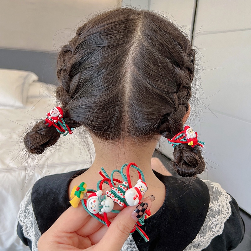 Dây Cột Tóc Hình Ông Già Noel Tuần Lộc Giáng Sinh Dễ Thương
