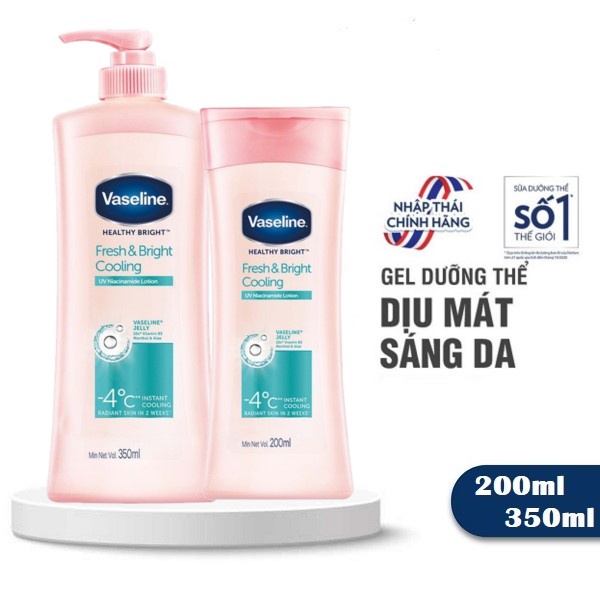 Sữa Dưỡng Thể Dịu Mát Sáng Da Vaseline Healthy White Fresh & Bright Cooling UV 10X Niacinamide Body Lotion