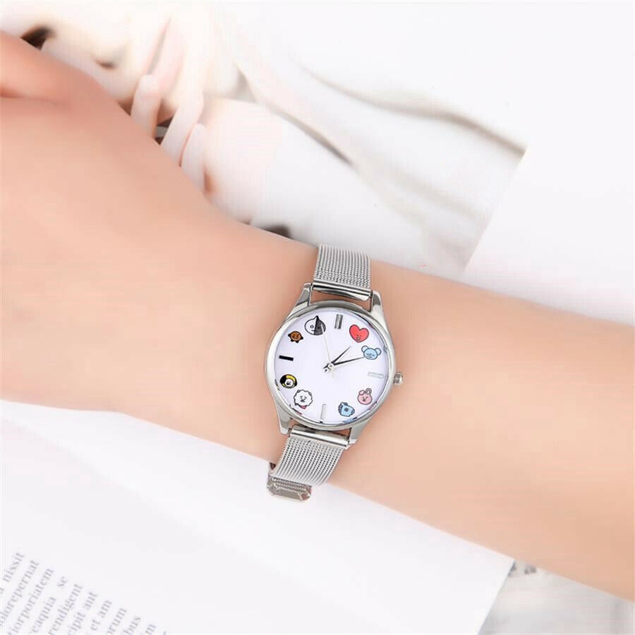 Đồng hồ quartz mặt siêu mỏng phong cách KPOP BTS