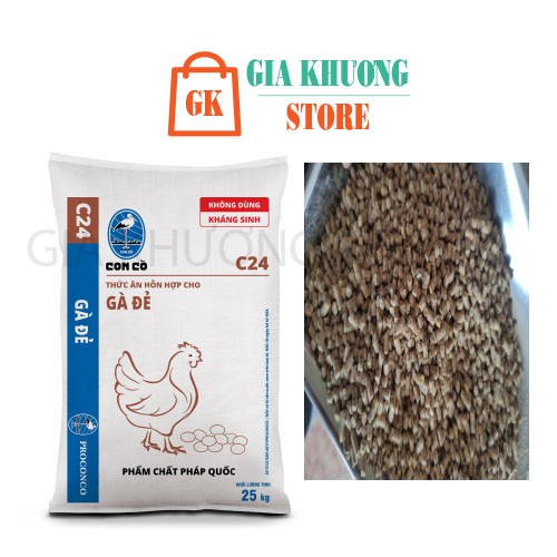 Hàng Chính Hãng] Cám hỗn hợp cho gà đẻ ( Cám con cò) C24 ( 1 kg và 5 kg )