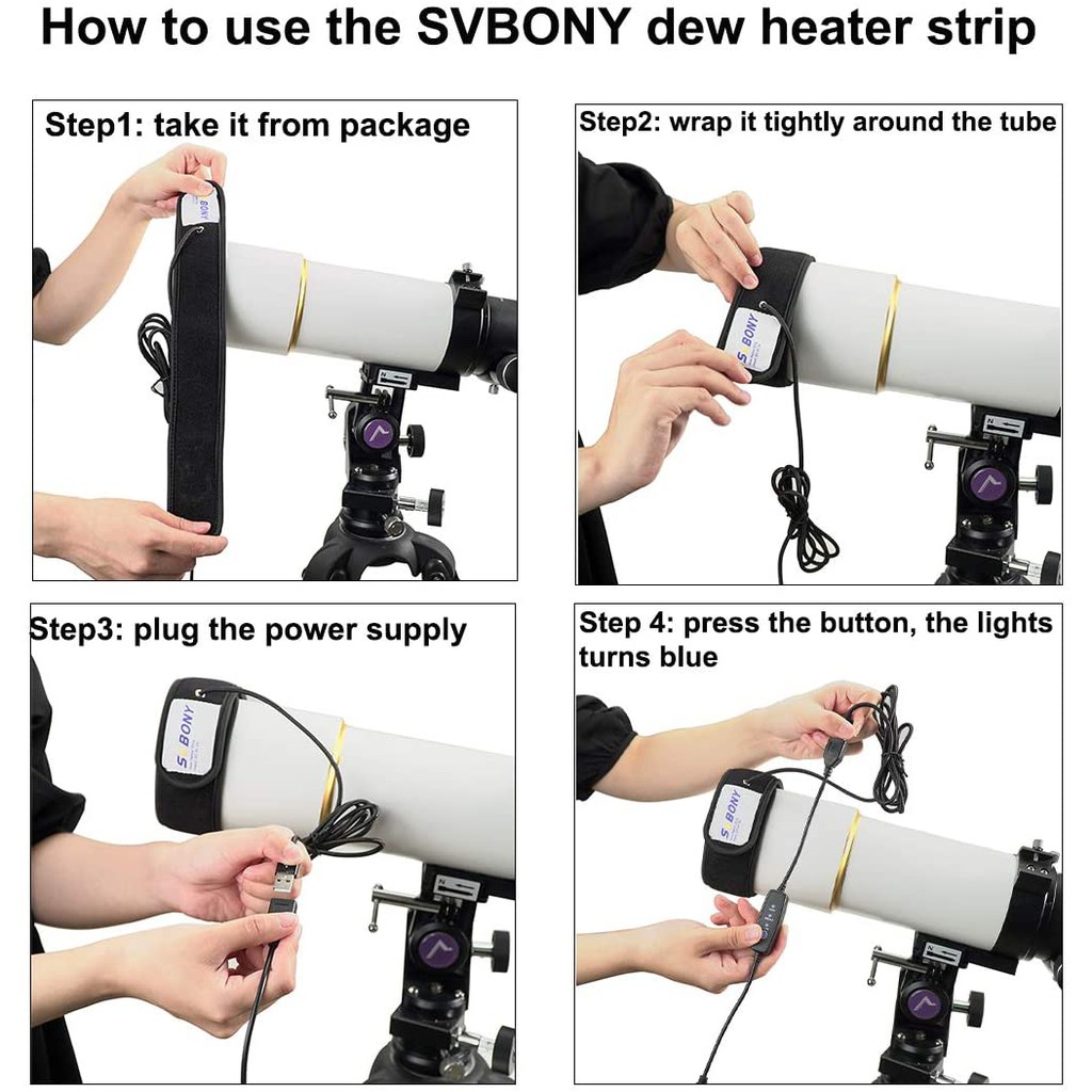 Dải làm nóng SVBONY SV172 điều chỉnh nhiệt độ ống kính máy ảnh/ kính viễn vọng 240/320/400mm