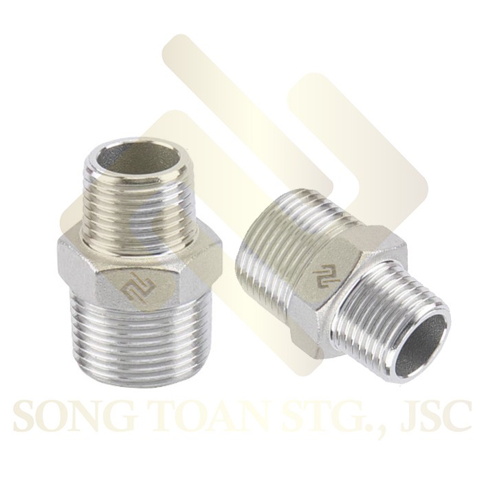 [KÉP THU INOX] Chuyển 1/2 21 xuống 13 &amp; 17 hai đầu ren ngoài bằng INOX (Inox pipe reducing hexagon nipple) Man thu &amp; đều