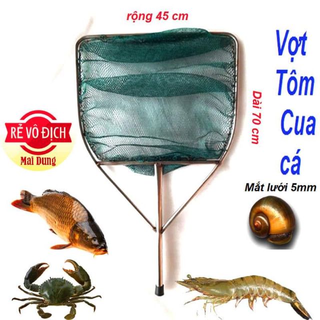 Vợt cá ,tôm, ốc lưới dù  - khung ninox