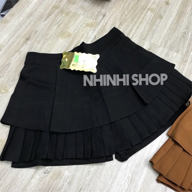 Chân váy xòe dáng A, Chân váy tầng xếp có lót trong CV207 - NhiNhi Shop