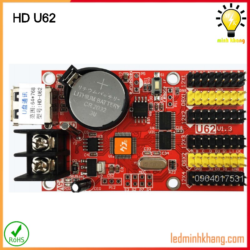 Card HD U62 giao tiếp qua USB điều khiển 1 màu 3 màu