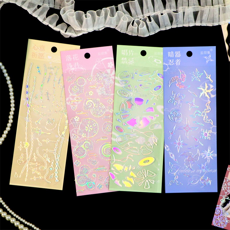 Steve Nhãn Dán Xích Hình Bướm 3D Màu Bạc Chính Hãng Tạp Chí Trang Trí