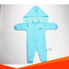 Bộ Liền Thân có nón vải dệt Bông Caro Baby mommy(cho bé sơ sinh từ 1-6 tháng)