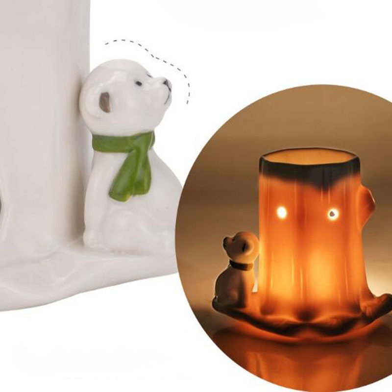 Thanh lý hàng tồn đèn xông đốt tinh dầu bằng nến gốc cây to màu trắng hình thú và ông già noel đáng yêu - Better Life