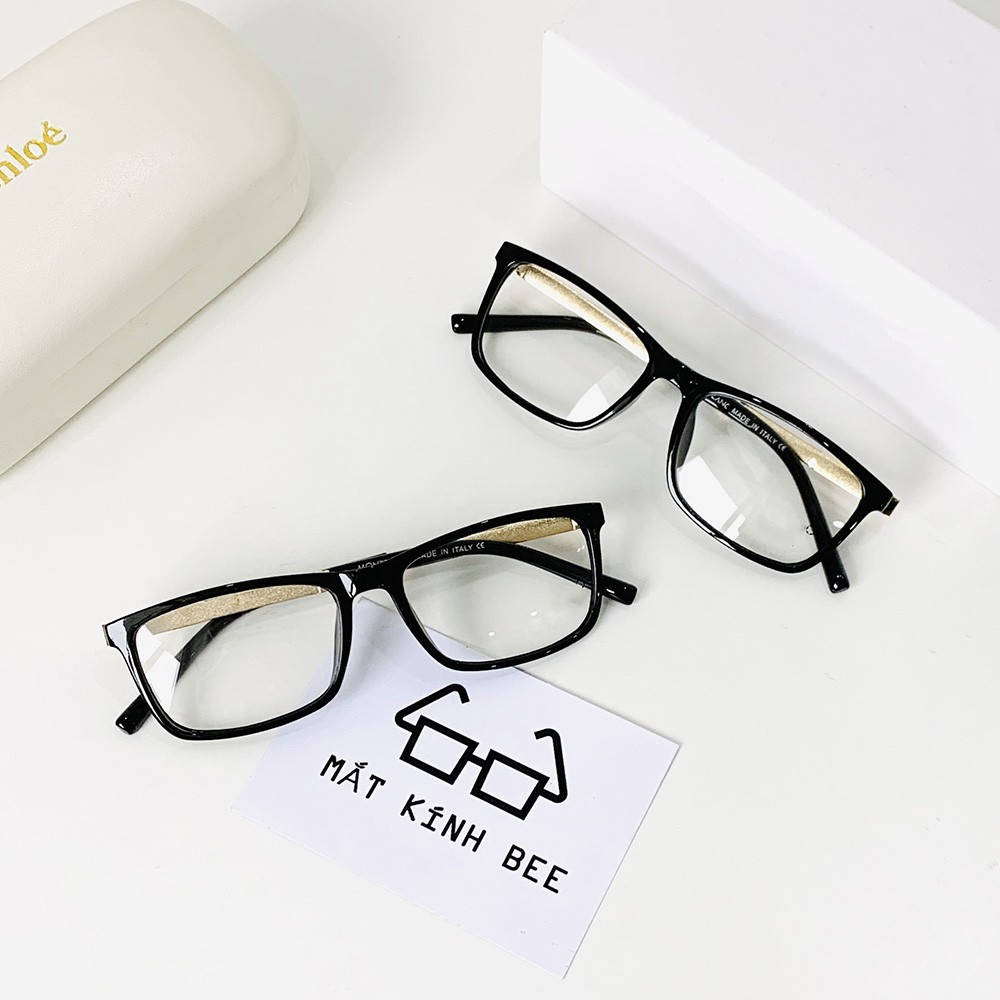 Mắt kính giả cận cao cấp gọng vuông thời trang chống bụi BEE242 tặng hộp + khăn | BigBuy360 - bigbuy360.vn