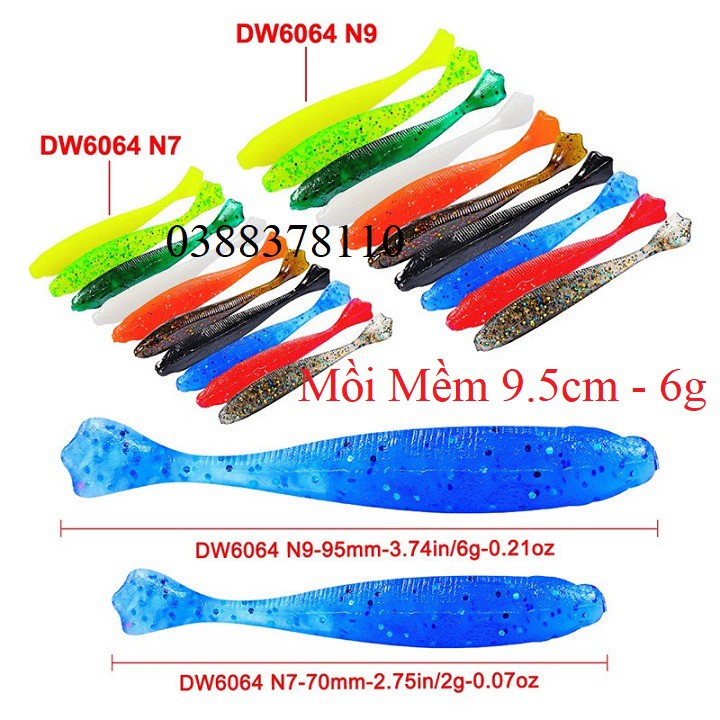 Mồi Mềm Câu Lure Dài 9.5cm Nặng 6g Chuyên Lóc Chẽm Nhiều Màu Siêu Nhậy - MG 8