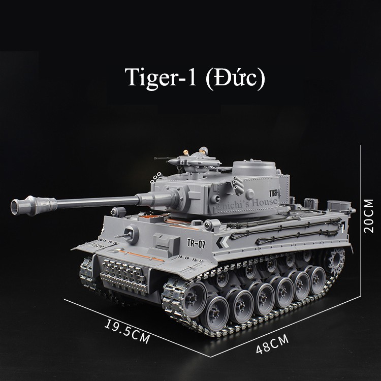 Đồ chơi xe tăng điều khiển chạy xích kim loại Tiger-1