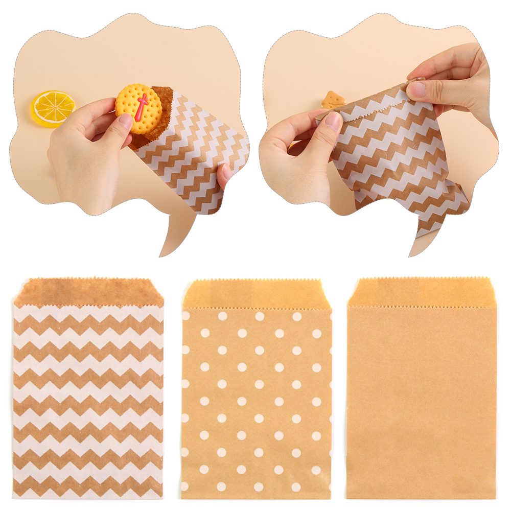 Set 50 túi giấy Kraft đựng bánh kẹo 15x10cm | BigBuy360 - bigbuy360.vn