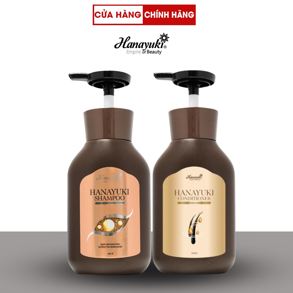 Combo dầu gội thảo dược + Dầu xả Hanayuki 300ml+300ml