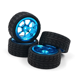 Vành và lốp 4pcs với bộ điều hợp 7mm đến 12mm cho 1/18 wltoys a959-b a949 a959 a969 a979 k929 bộ phận ô tô rc bánh xe hợp kim nhôm