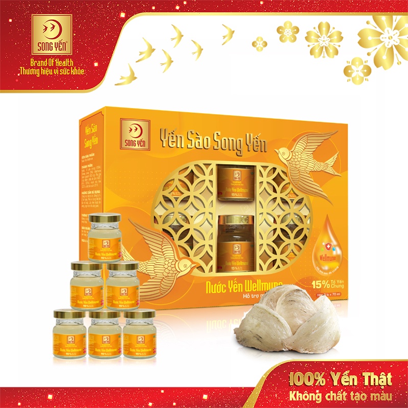Nước Yến Wellmune 15% Song Yến (Lốc 6 Lọ x 70ml)