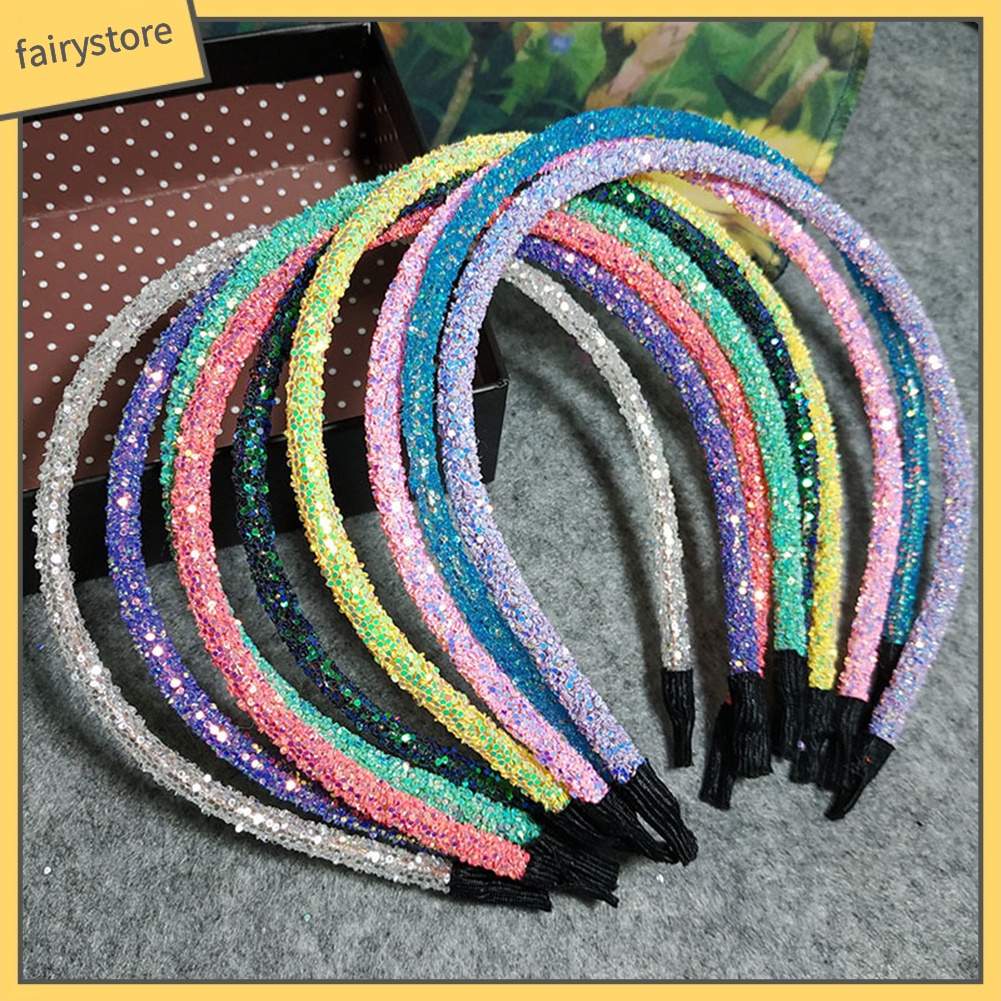 Băng Đô Cài Tóc Đính Kim Sa Lấp Lánh Thời Trang Cho Nữ