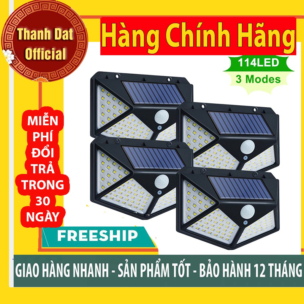 Đèn Năng Lượng Mặt Trời Solar 100LED Đèn Cảm Biến Chỉ Sáng Khi Trời Tối