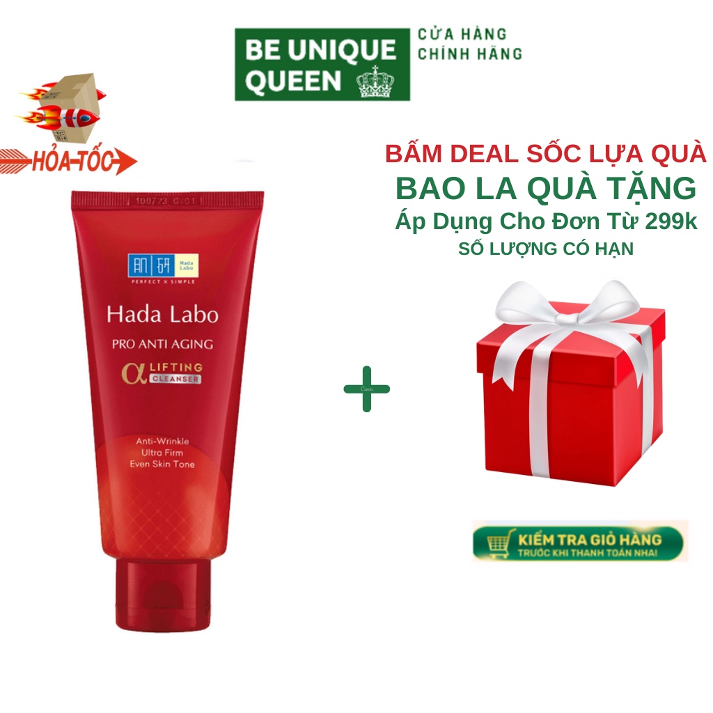 Kem rửa mặt dưỡng chuyên biệt chống lão hóa Hada Labo Pro Anti Aging Cleanser 80g