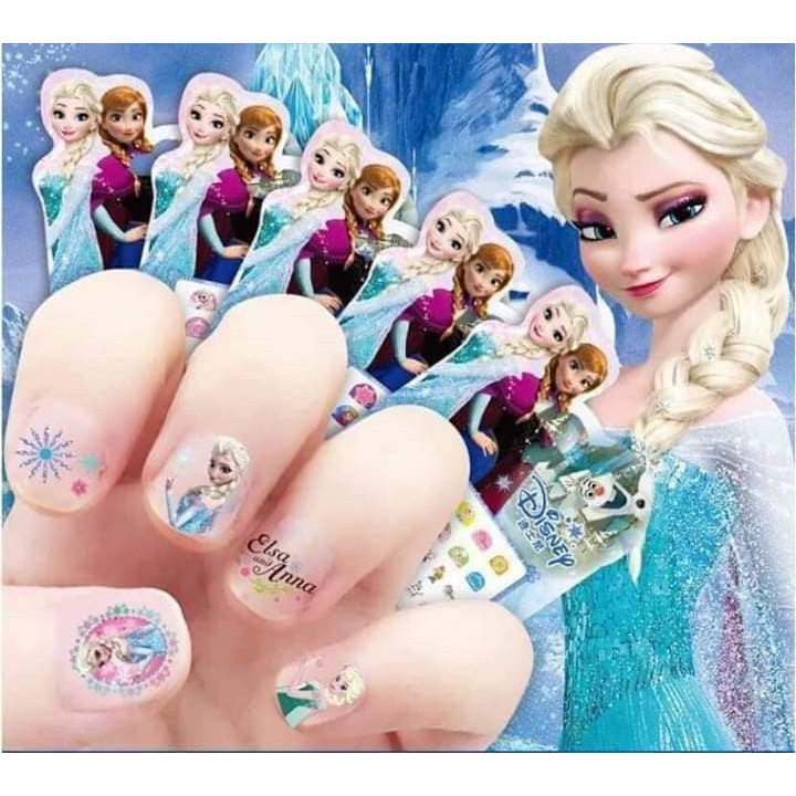 Set 5 tấm dán móng tay trẻ em (elsa, thỏ , mèo... giao hình ngẫu nhiên)