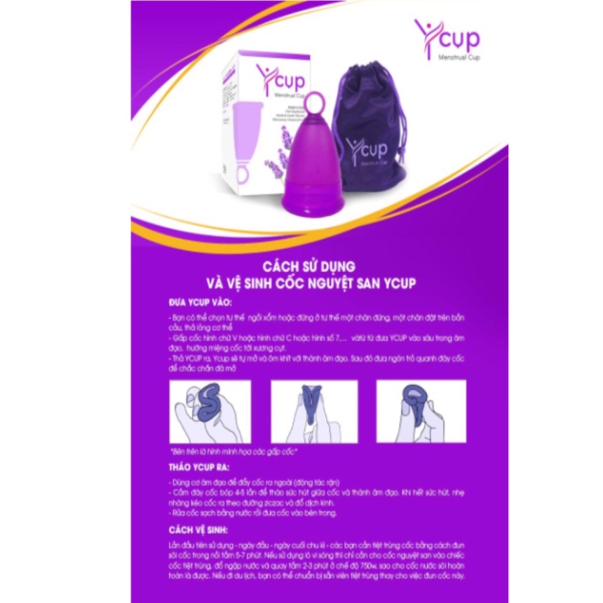 Cốc nguyệt san ycup silicon y tế siêu mềm mại chống tràn đạt chuẩn FDA Hoa Kỳ Beeking BK30
