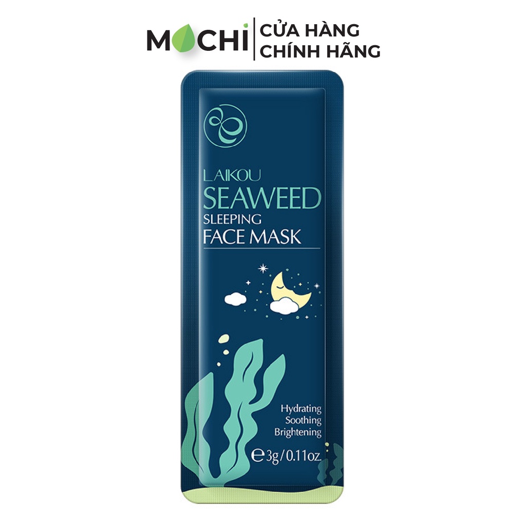 Mặt Nạ Ngủ Tảo Biển Dưỡng Trắng Da Cấp Ẩm Ngừa Mụn Mask Rong Biển Seaweed Laikou Nội Địa MOCHI SHOP Nha Đam Lô Hội