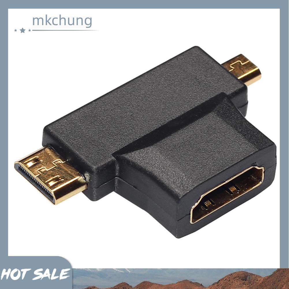 Đầu Chuyển Đổi 3 Cổng Hdmi Cái Sang Mini Hdmi 2 Trong 1 Đa Năng 90 Độ