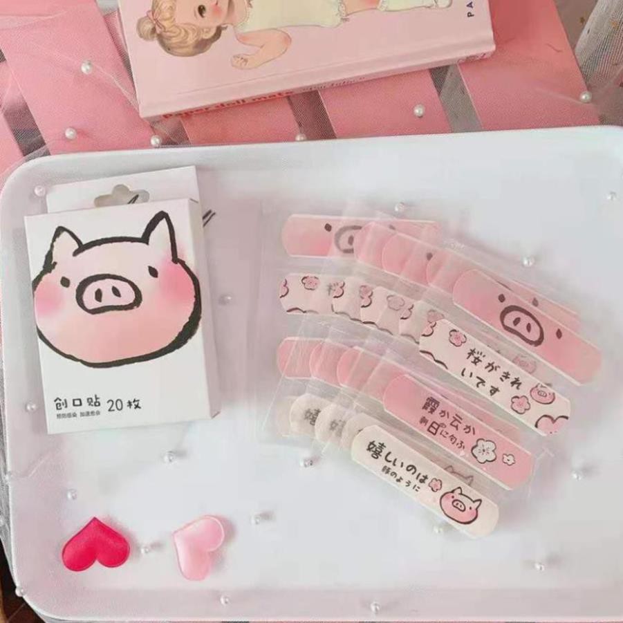 Băng dán vết thương họa tiết cute, ngộ nghĩnh Băng gâu cute Hộp 20 miếng có bán lẻ