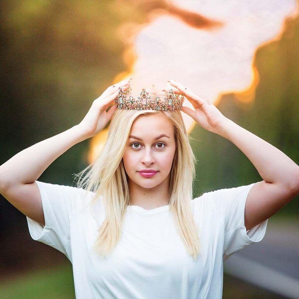 JARRED Băng Đô Cài Tóc Hợp Kim Đính Đá Lấp Lánh Sang Trọng