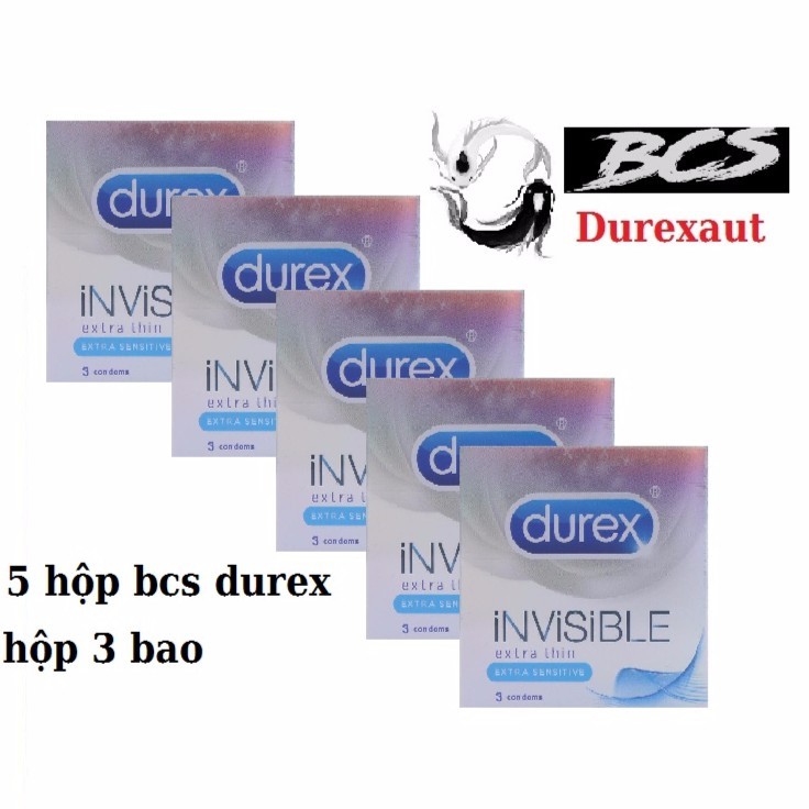 Bộ 5 Hộp BCS SIÊU MỎNG Durex Invisible - Hộp 3 cái