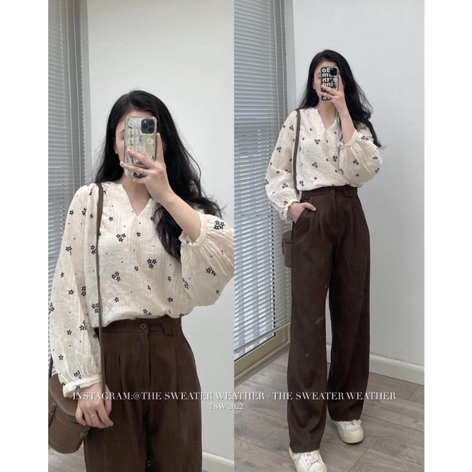 Quần culottes vải dáng suông nắp túi hách dáng