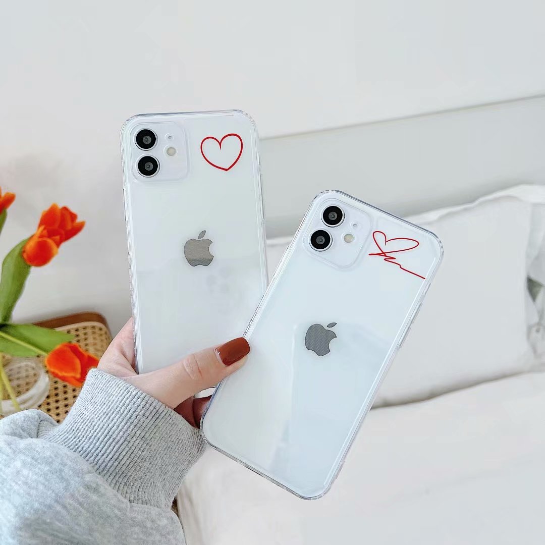 Ốp điện thoại TPU in họa tiết trái tim cho iPhone 12pro Max 12mini 11pro Max Xs Max Xr Se 2020 7 8 Plus | BigBuy360 - bigbuy360.vn