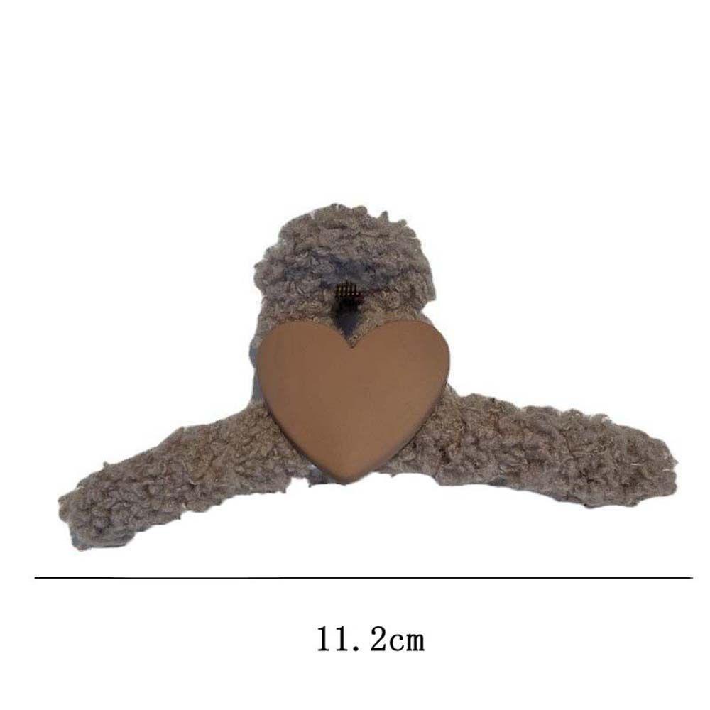 TWINKLE Kẹp TóC HìNh TráI Tim MàU Đen / Cà Phê BằNg Acrylic ThờI Trang Cho Nữ