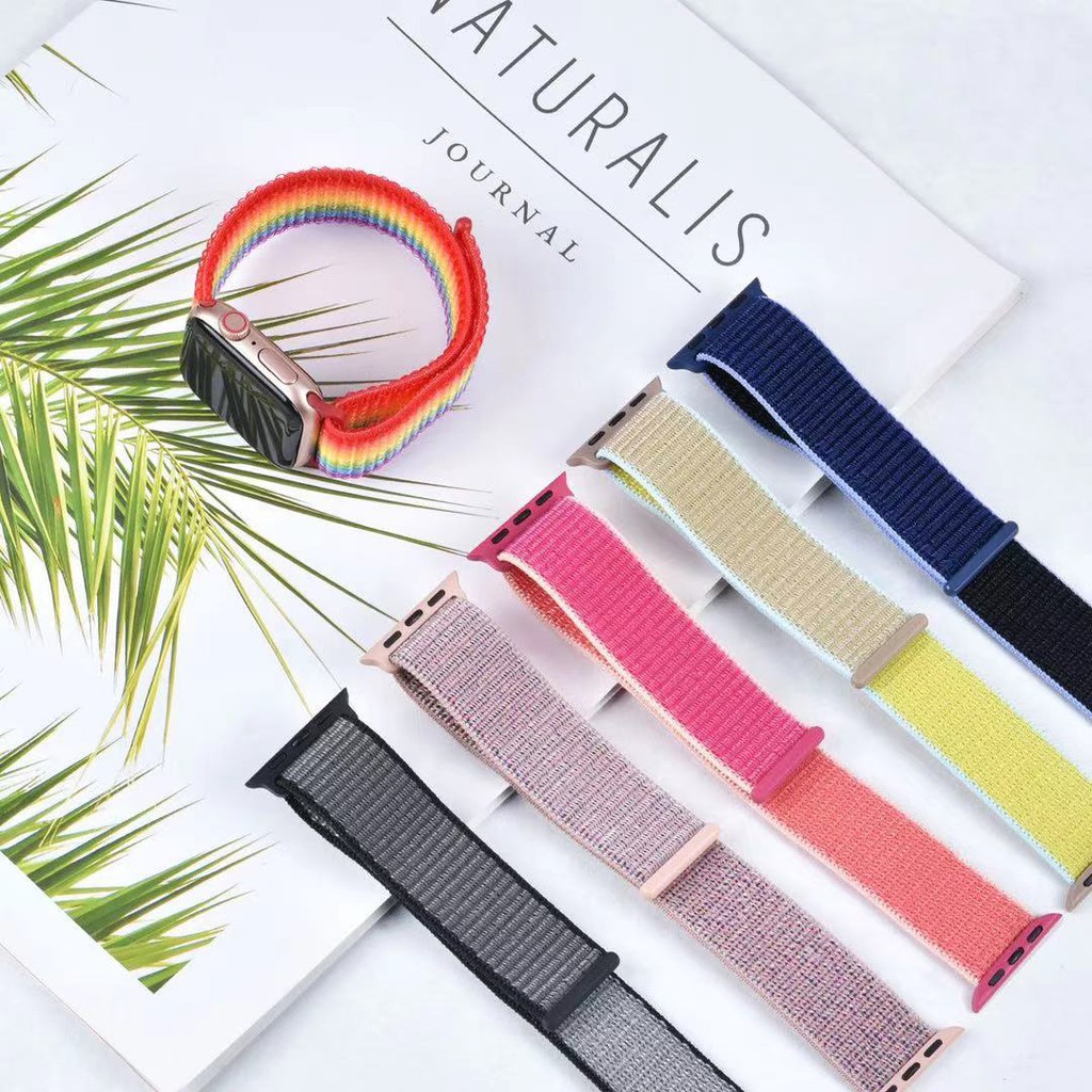 Dây đeo nylon thể thao thoáng khí 44mm 40mm thích hợp cho đồng hồ thông minh Apple Watch Series 6 Se 5 4 42mm 38mm