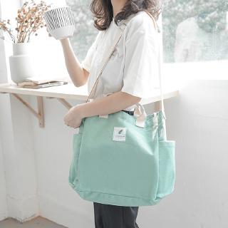 Túi Đeo Vai Vải Canvas Màu Sắc Tương Phản Cho Nữ