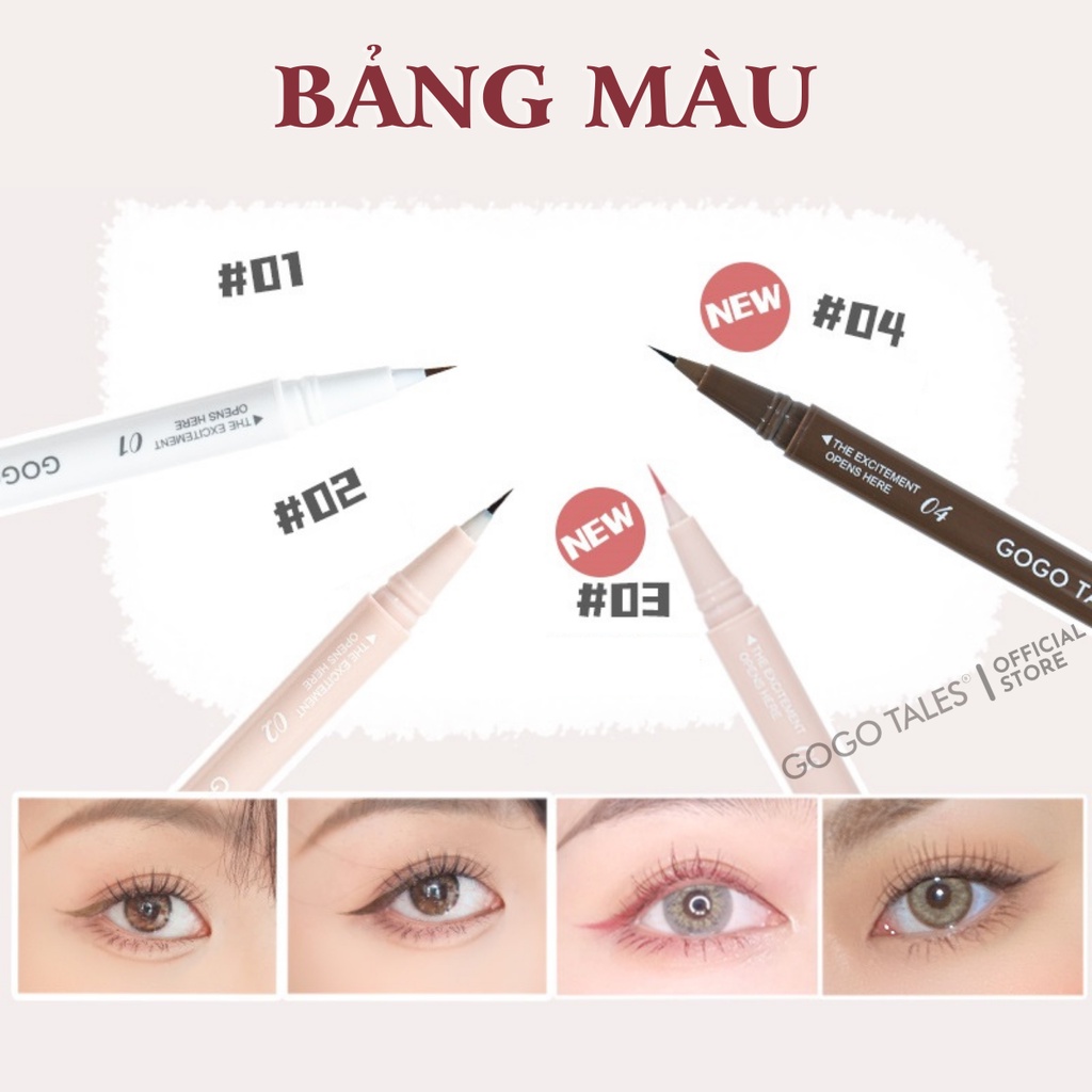 Bút kẻ bọng mắt GOGO TALES gel kẻ bọng mắt cười nếp mí cao cấp Silkworm GT309