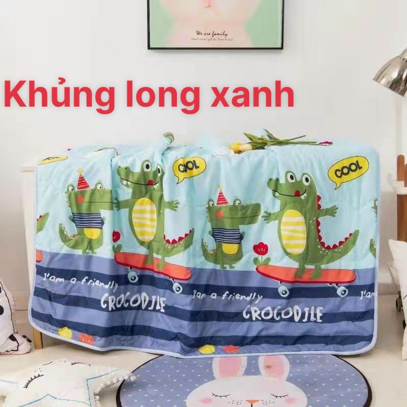 Chăn đắp cho bé mùa hè thu chất cotton mềm mịn Họa tiết hoạt hình xinh xắn