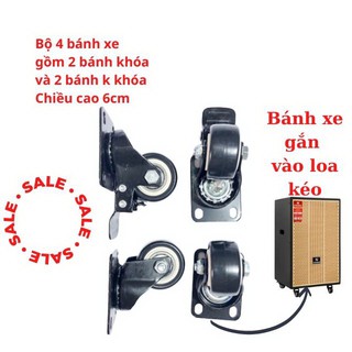 [Mã ELHACE giảm 4% đơn 300K] [ Combo 4 ] Bánh Xe Loa Kéo Có Khoá, Bánh Xe Loa Kẹo Kéo