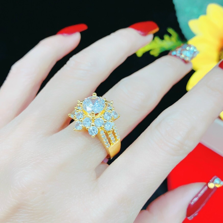 Nhẫn Đá Cao Hoa Tuyết - Đủ Size - Đeo Đi Tiệc Lên Hình Sang Chảnh - Trang Sức Nữ Đẹp Shop