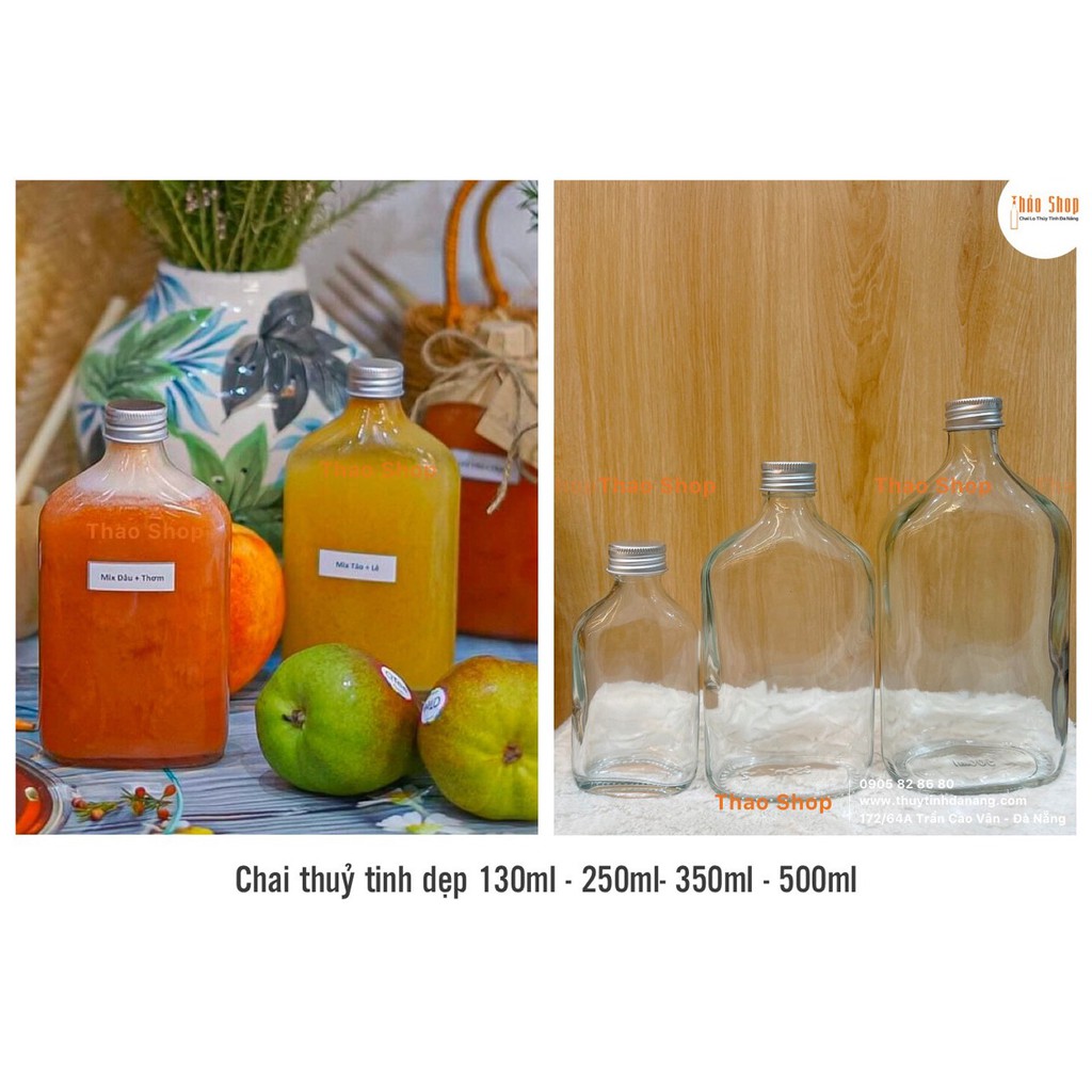 ❣️ Chai thủy tinh vuông dẹp100ml-250ml-350ml-500ml ❣️