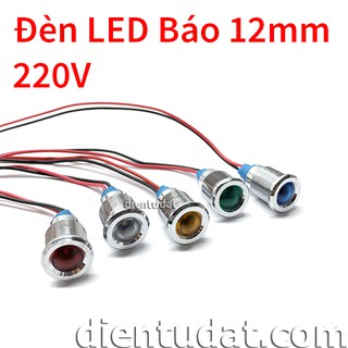Đèn LED Báo 12mm Chống Nước 220V